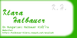 klara halbauer business card